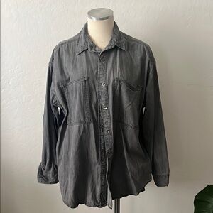 Aerie Casual Gray Long-Sleeve Shirt